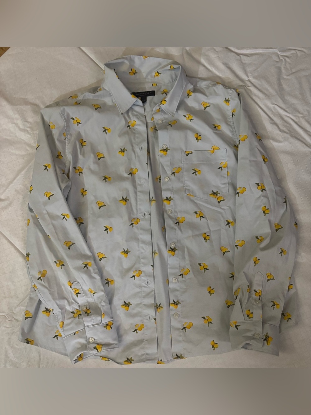 ❤️ BANANA REPUBLIC QUINN BOY FIT LEMON PRINT BUTTON DOWN SHIRT, LARGE